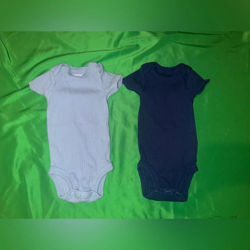 Carter's Baby Bodysuit Set - Blue and Navy Newborn